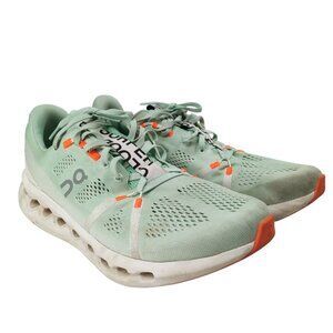 On Cloud Cloudsurfer Helion Green Running Tennis Shoes Size 10 Mens Reflective